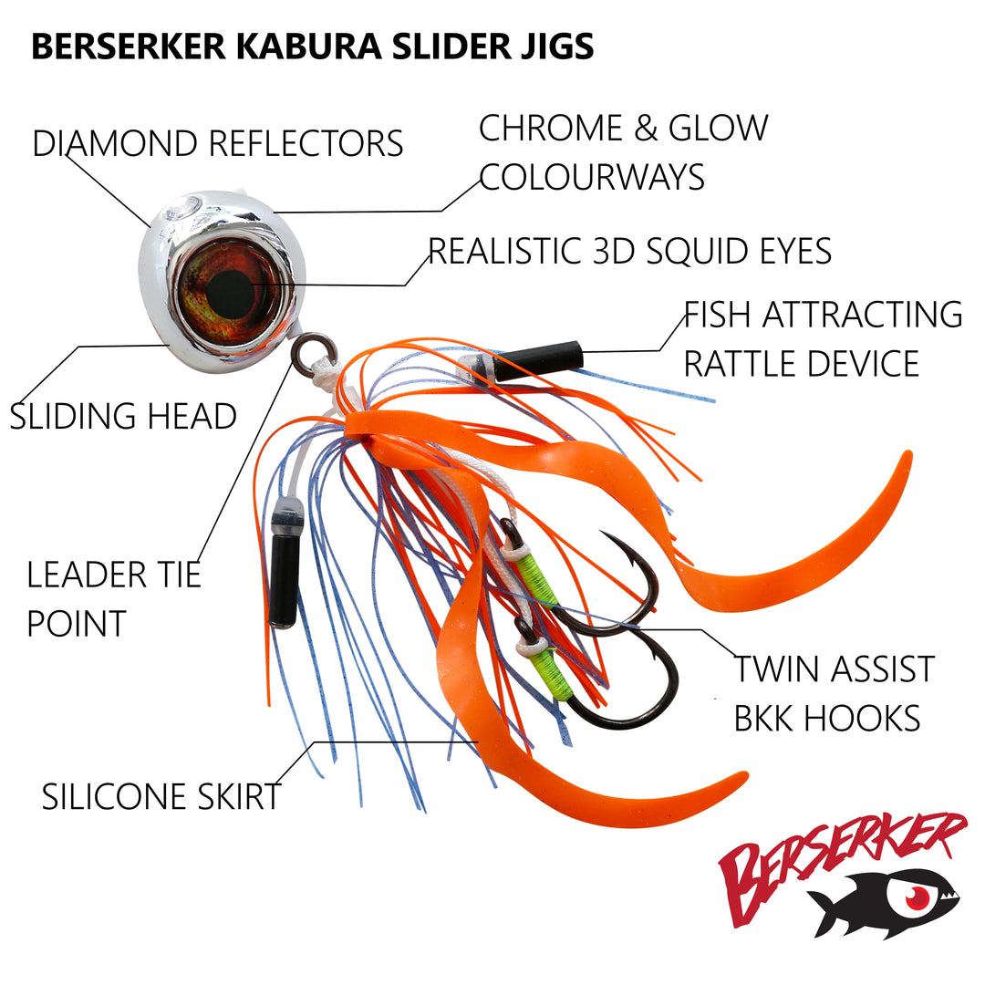 Berserker Kabura Slider Jig Gen 2 Storm White Glow