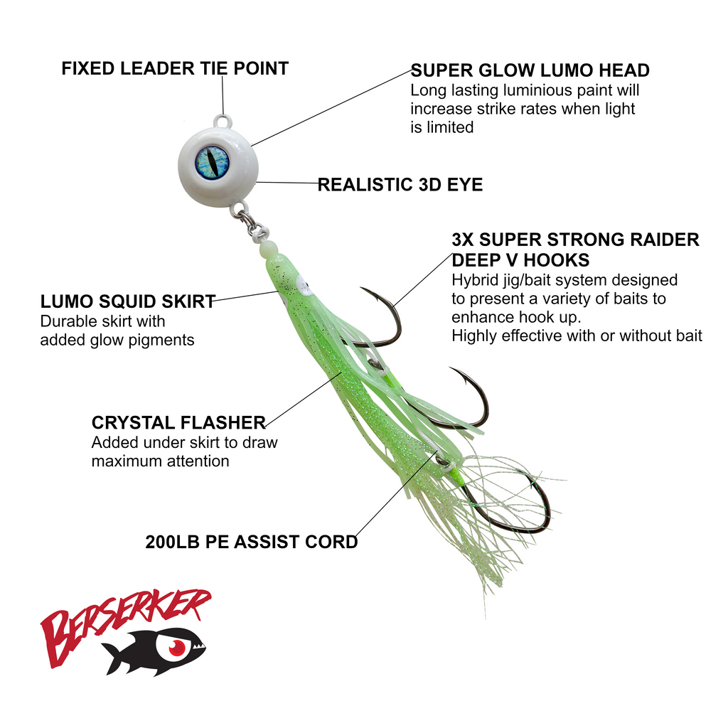 Jaw Slinger Jig White Bait BKK – Berserker fishing