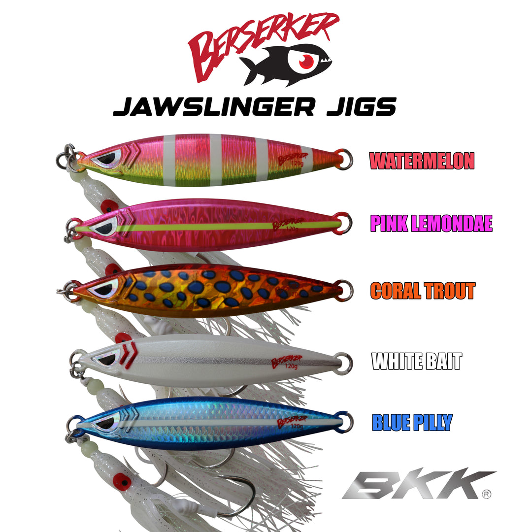 berserkr fishing lure Freestyler V2 Orange Tiger / 5 in ideal for targeting predatory fish in mid to deepwater. Meathead Hybrid Jig Ultimate BKK