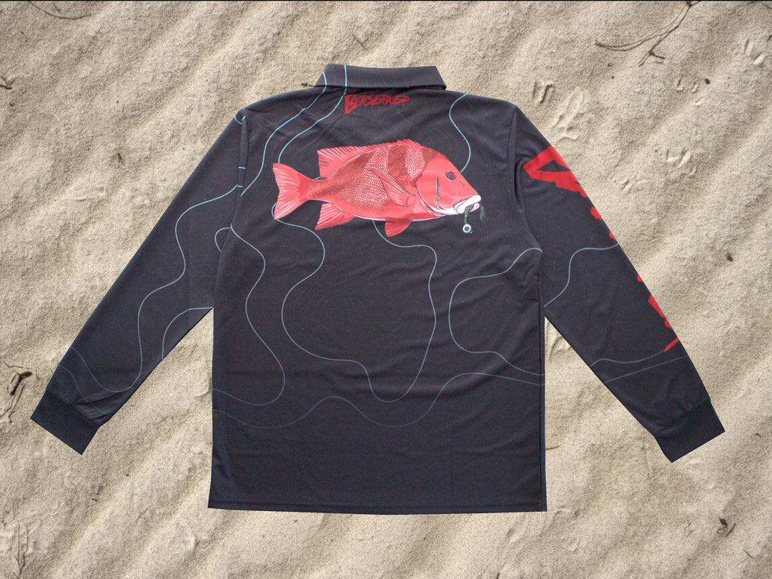 Midnight Contour Fishing Jersey - Red Emperor Edition