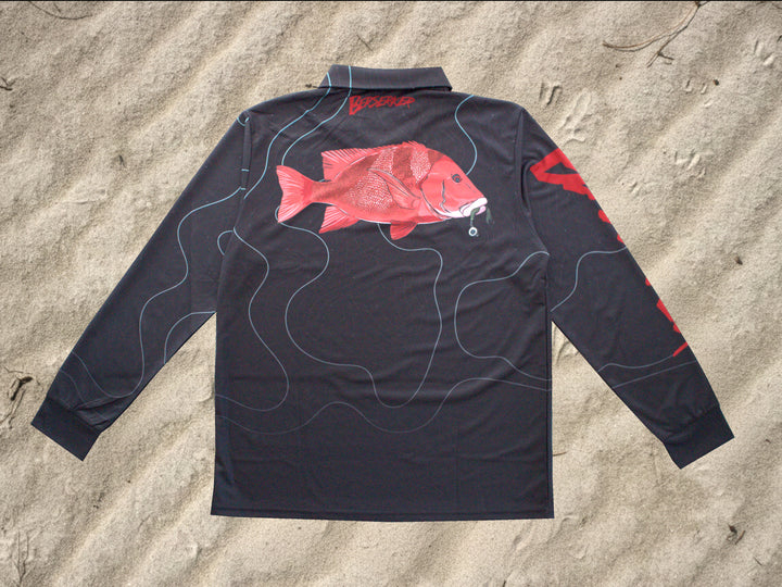 Midnight Contour Fishing Jersey - Red Emperor Edition