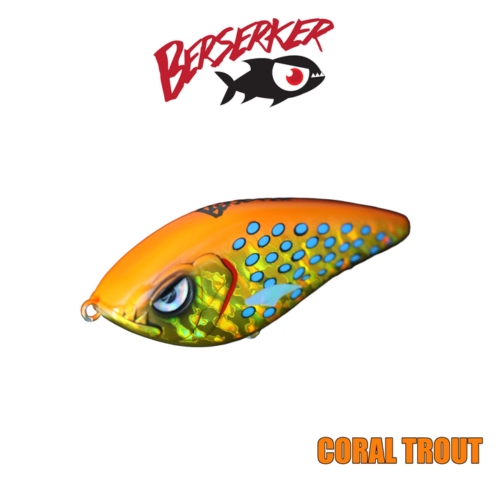 Berserker RipGlide Slow Sinking Stickbait  - Coral Trout UV Glow