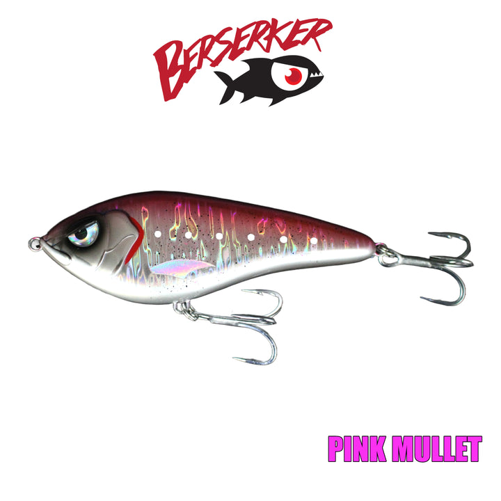 Berserker RipGlide Slow Sinking Stickbait  - Pink Mullet UV