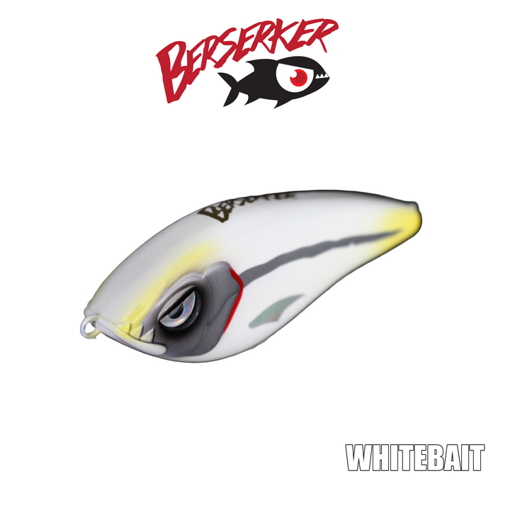 Berserker RipGlide Slow Sinking Stickbait  - White Bait Glow