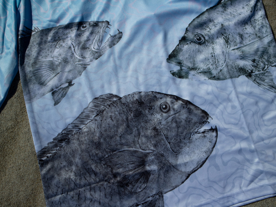 Berserker Gyotaku Reefies Fishing Collared Jersey