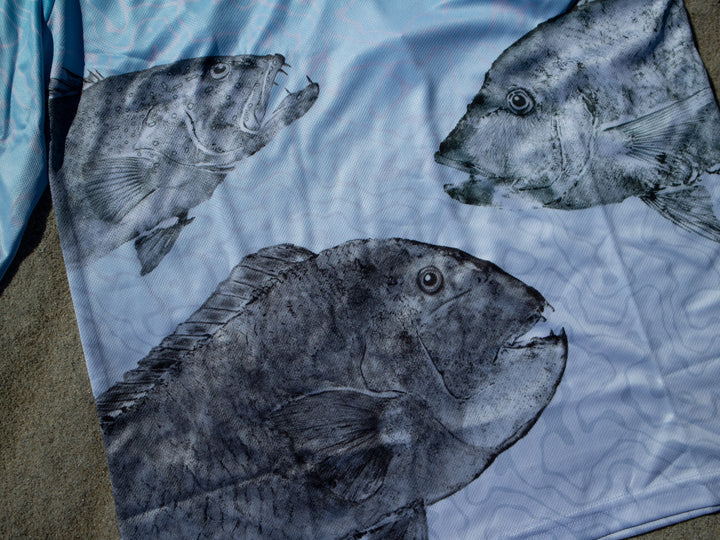Berserker Gyotaku Reefies Fishing Collared Jersey