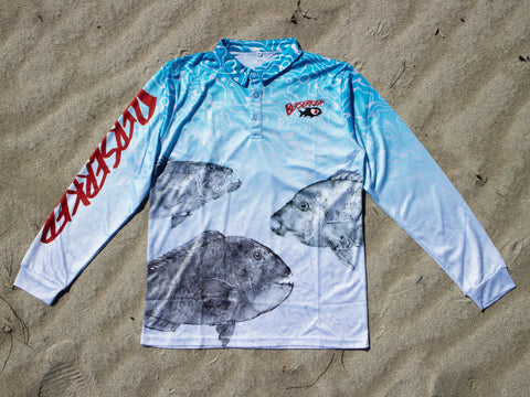 Berserker Gyotaku Reefies Fishing Collared Jersey